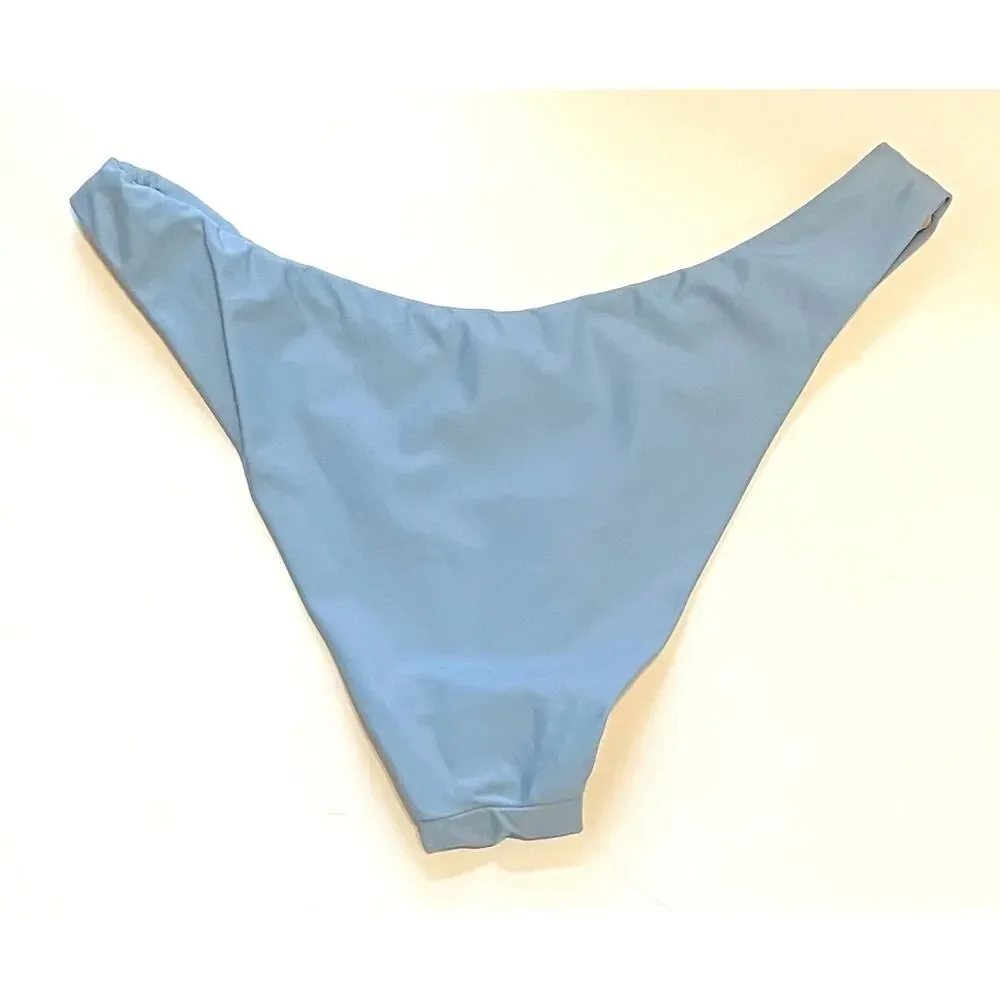 J. Crew High Leg Swim Bikini Bottom Light Blue Size Small NEW